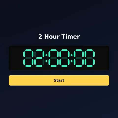 The alarm-clock.org 2-hour timer: the digital read-out showing 2 hours and a Start button