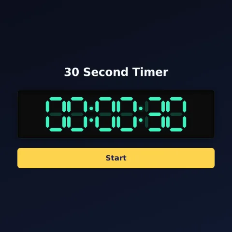 The alarm-clock.org 30-second timer: the digital read-out showing 30 seconds and a Start button
